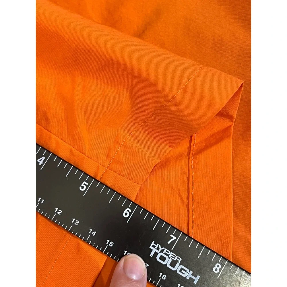Nautica Mens Orange Solid Swim Trunks Elastic Waist Board Shorts Logo